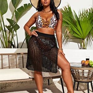 Black knit coverup skirt